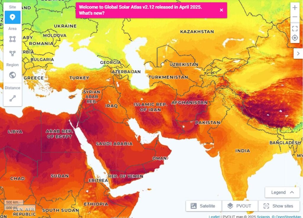 میانگین تابش در ایران